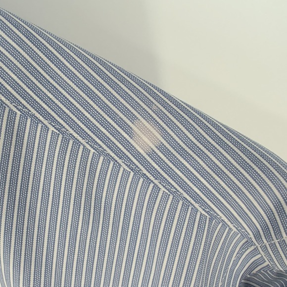 Brooks Brothers Regent Striped Classic Button-Up Dress Shirt Blue Sz 15.5 4/5 - Picture 5 of 9